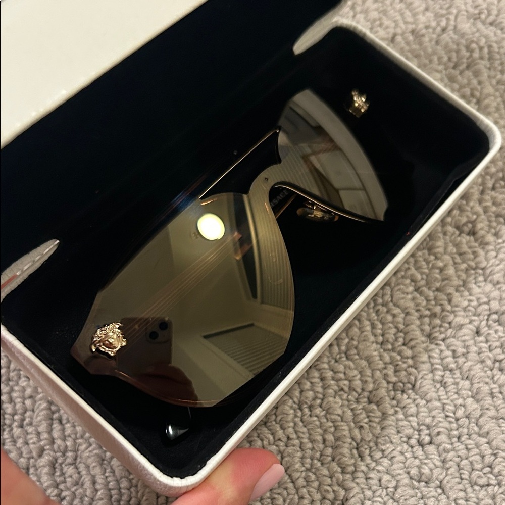Versace Gold and Brown Sunglasses